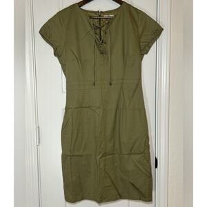 Amelia Career Dress Size 10 Olive Green NWT Holiday Gift Professional Workwear